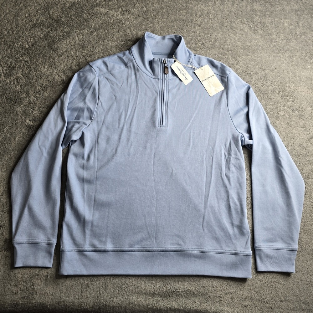 Tommy Bahama Martinique Half Zip Mens Medium Lakewater Blue Pullover Sweatshirt